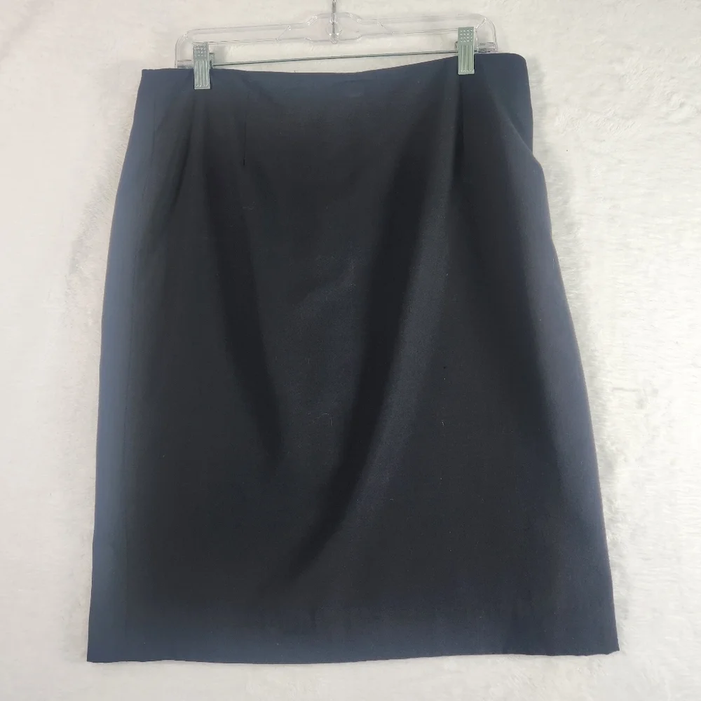 Merona Stretch Black Knee Length, Midi, Pencil Skirt Stretch Zipper Size 12